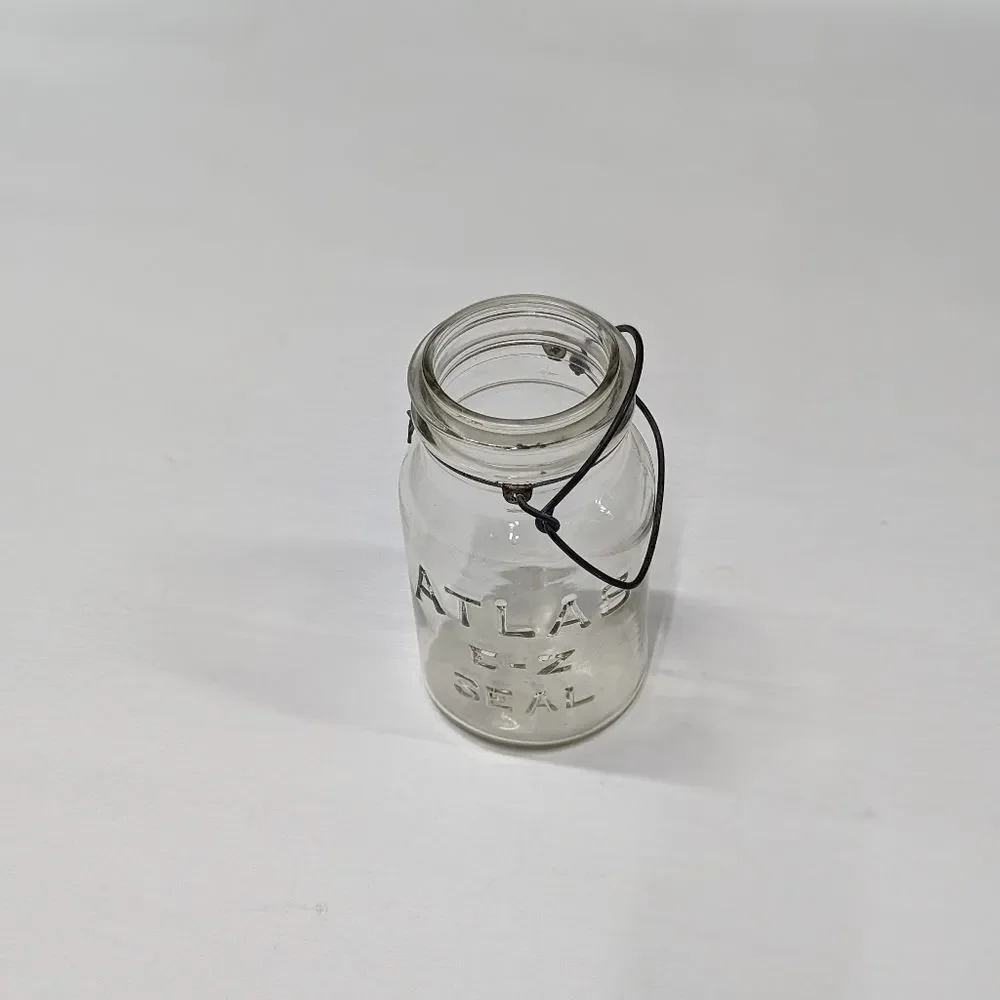 Vintage Atlas E-Z Seal Clear‎ Quart Canning Jar